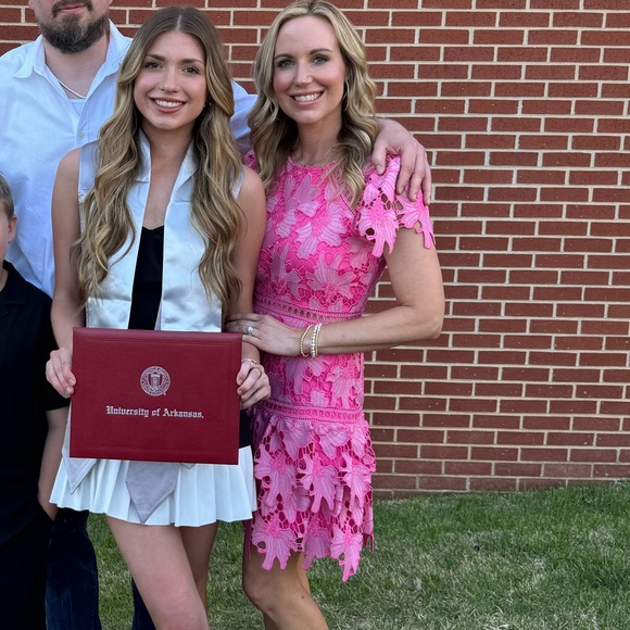 Avara Luxory High Quality Pink Women Lace Dress - Picture 3 of 8